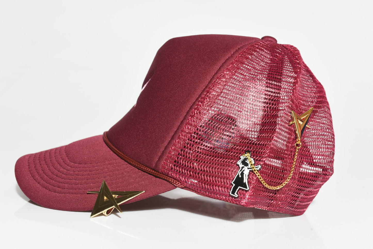 Burgundy and Black Trucker