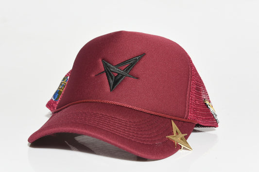 Burgundy and Black Trucker
